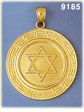 14K Gold Star of David Jewish Star Medallion