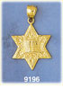 14K Gold Jewish Star of David w/Bible Charm