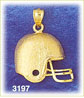 14K Gold Engravable Football Helmet Pendant