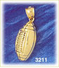 14K Gold Polished Football Charm