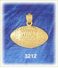 14K Gold Engravable Football Charm