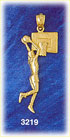 14K Gold Basketball Player Shooting Ball Charm