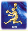 14k gold basketball player dribbling basketball charm