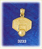14k gold basketball backboard & ball charm