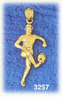 14k gold soccer player kicking charm