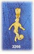 14k gold soccer player kicking soccer ball charm