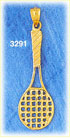 14K Gold Tennis Racket Charm