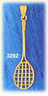 14K Gold Badminton Tennis Racket Charm