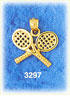 14k gold tennis rackets charm