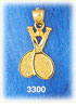 14k gold overlapping tennis rackets charm