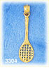 14k gold polished tennis racket charm