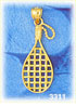 14K Gold Sporty Tennis Racket Charm