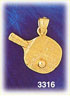 14k gold ping pong racket charm