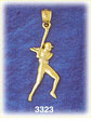 14K Gold Baseball Player At Bat Charm