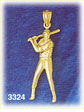 14K Gold Baseball Player Batter Charm