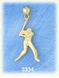14K Gold Baseball Batter Charm
