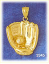 14K Gold Polished Baseball Glove Charm