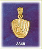 14K Gold Baseball Mitt Charm