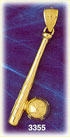 14K Gold Baseball Bat & Ball Pendant