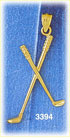 14K Gold 3D Golf Clubs Driver Charm