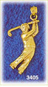 14K Gold Golf Player Golfing Charm