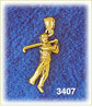 14k gold 3d golf player charm