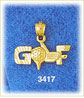 14k gold golf charm