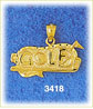 14k gold golf putting green charm