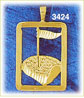 14K Gold Golf Putting Green & Hole Charm