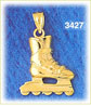 14k gold polished rollerblade charm