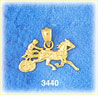 14K Gold Chariot & Horse Charm