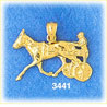 14K Gold Horse & Chariot Charm