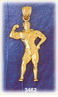 14K Gold Bodybuilder Flexing Charm