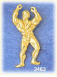 14k gold bodybuilder flexing muscles charm