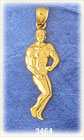 14K Gold Flexed Bodybuilder Charm