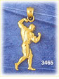 14k gold flexing bodybuilder profile charm