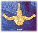 14k gold bodybuilder extending arms charm