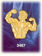 14k gold bodybuilder flexing biceps charm