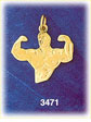 14k gold flexing muscles bodybuilder charm