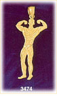 14k gold bodybuilder muscle man charm