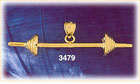 14K Gold 3D Long Barbell Charm
