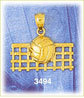 14k gold volleyball & net charm