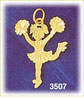 14K Gold Cheerleader Cheering Charm