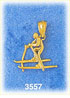 14K Gold 3D Skier Charm