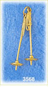 14K Gold 3D Snow Ski W/Poles Charm