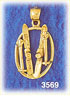 14K Gold 3D Snow Ski Equipment Charm