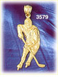 14K Gold Hockey Player Skating Charm
