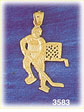 14K Gold Hockey Player & Goal Charm