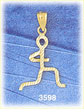 14K Gold Runner Symbol Charm