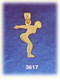 14K Gold Female Diver Charm